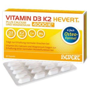 VITAMIN D3 K2 Hevert plus Ca Mg 4000 IE/2 Kapseln